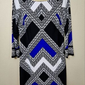Vince Camuto Geometric Print Dress - Size 8
